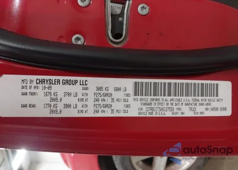 2010 Dodge Ram 1500 Slt/Sport/Trx из США, поврежденный, VIN 1D7RB1CT5AS127559